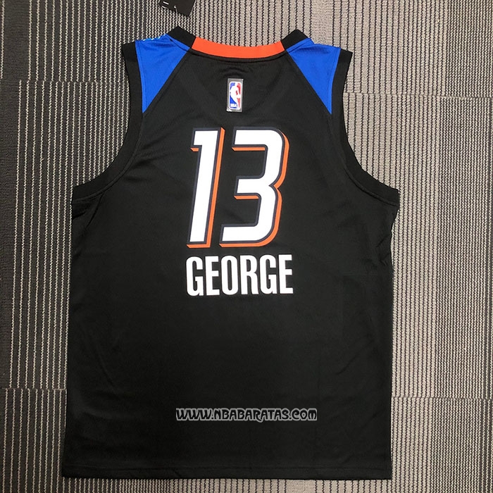 Camiseta Oklahoma City Thunder Paul George #13 Ciudad 2020-21 Negro